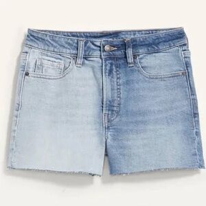 NWT Old Navy High-Waisted O.G. Straight Two-Tone Cut-Off Jean Shorts